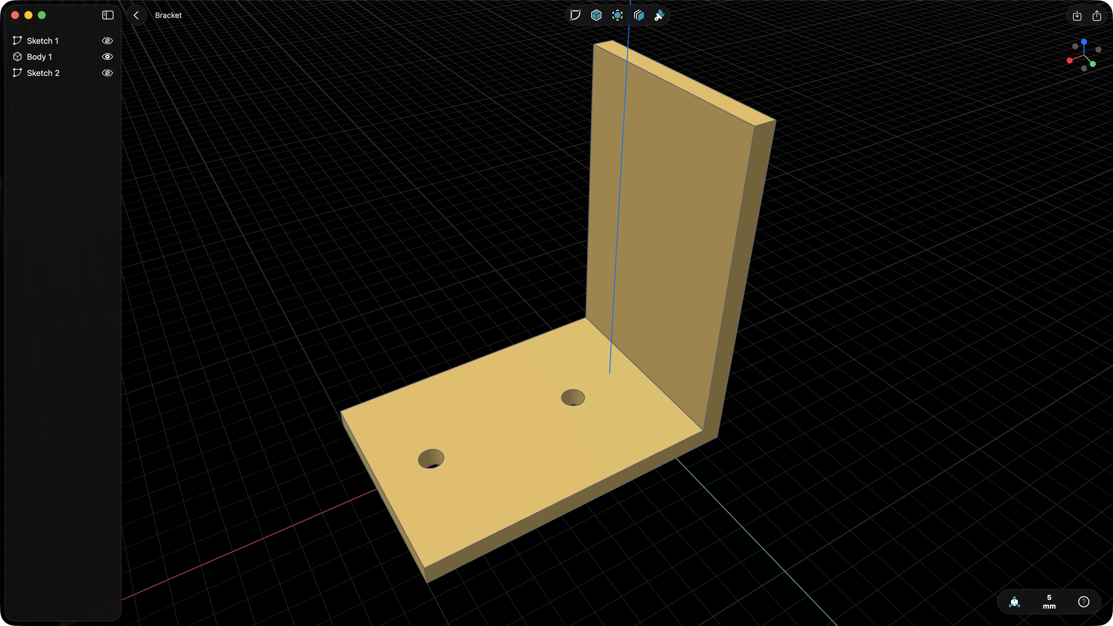 Mounting holes drilled through the bracket